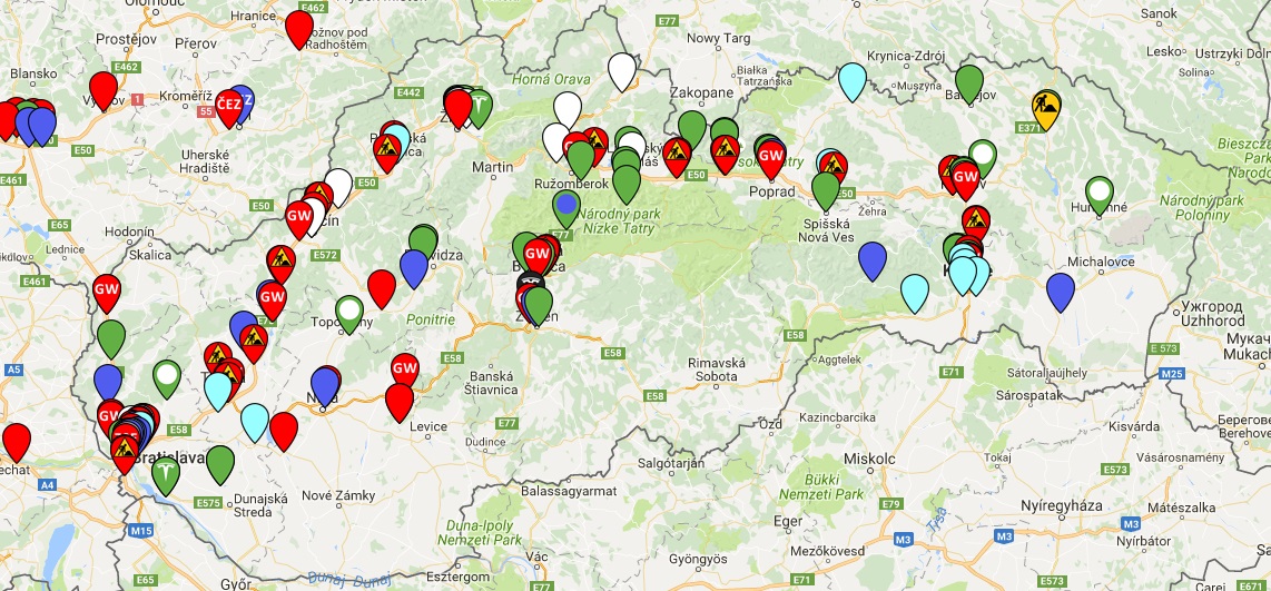 nabijacie stanice pre elektromobily na slovensku