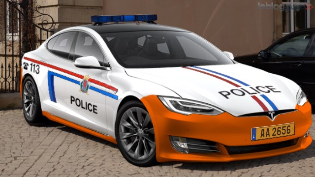 tesla model s luxemburska policia