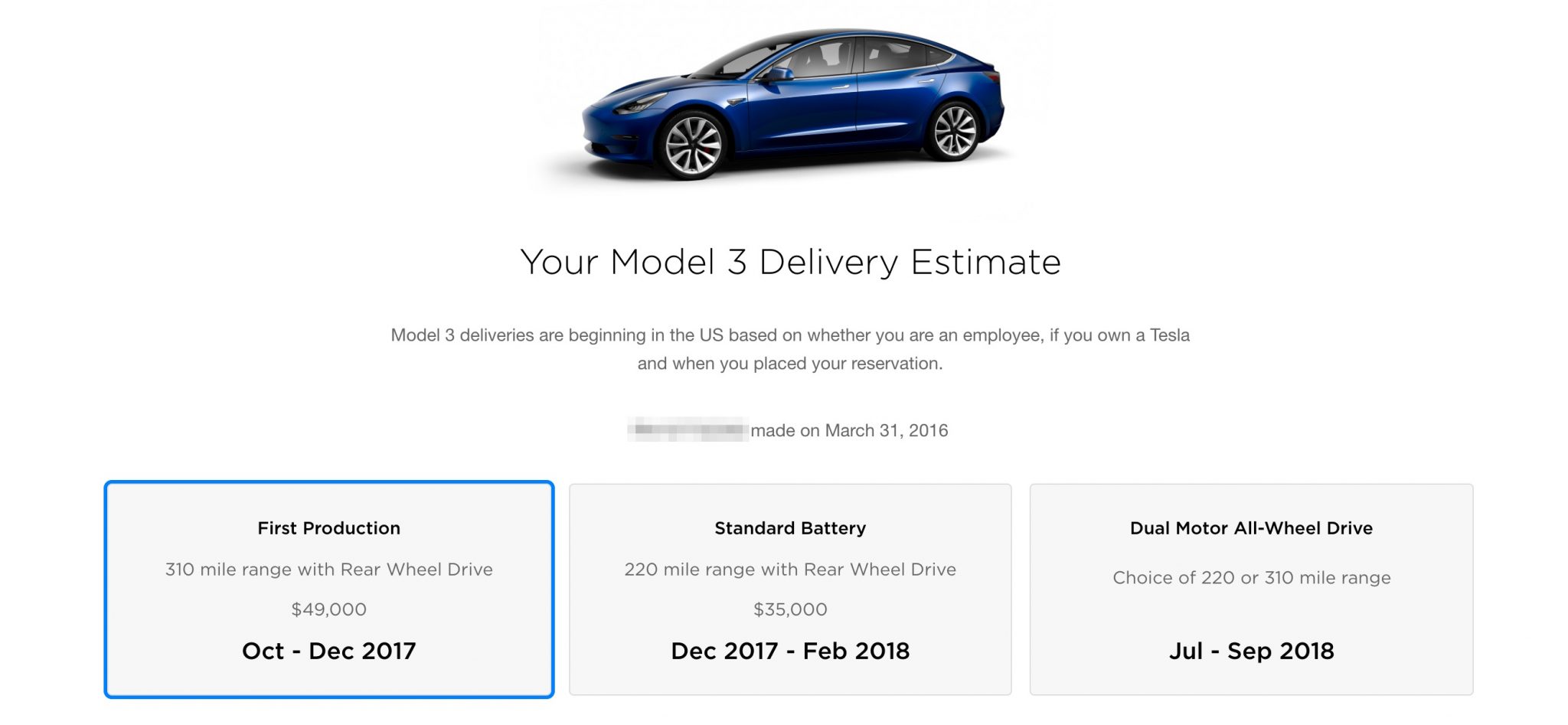 tesla model 3 dorucenie zmena