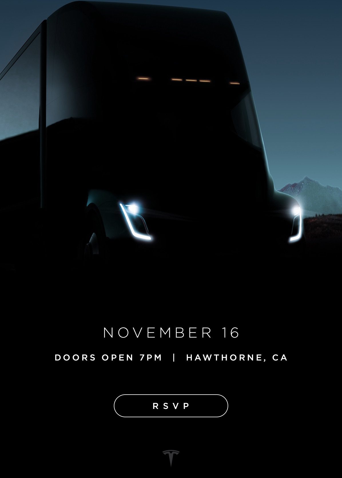 tesla semi teaser pozvanka