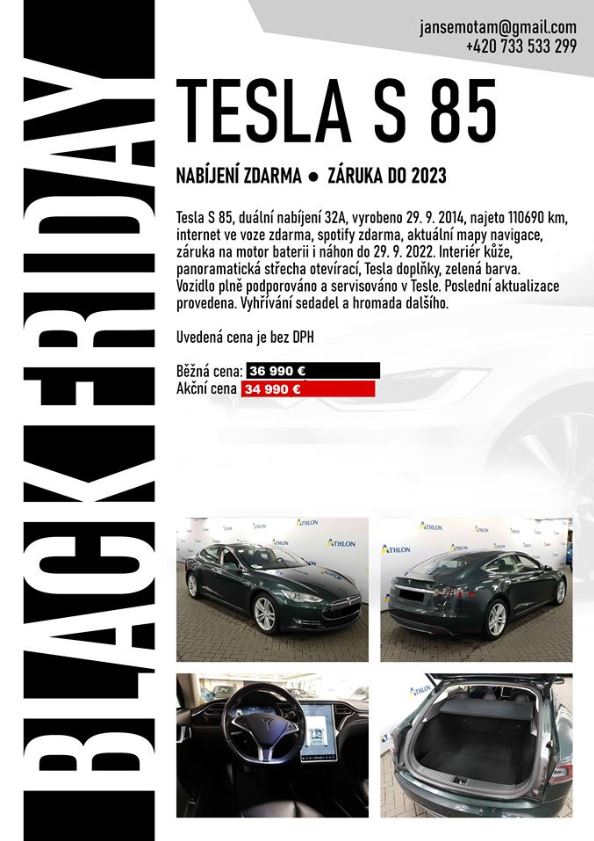 Black Friday zľava na Teslu Model S
