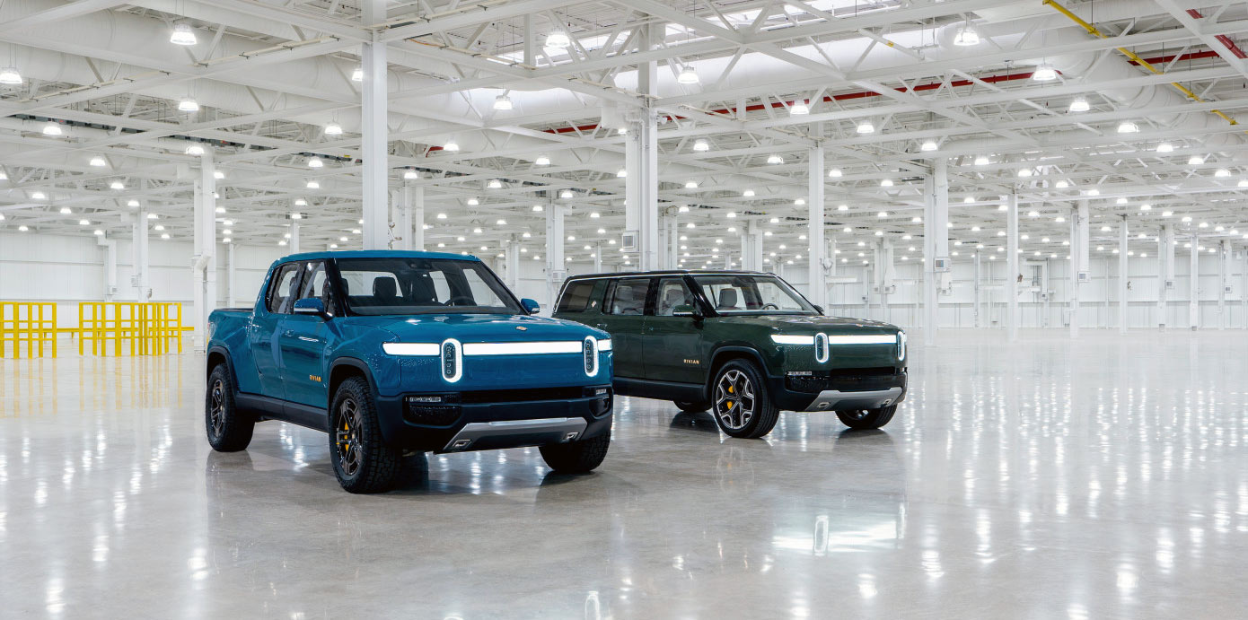 Rivian R1T a R1S vo fabrike Rivian v Illinois