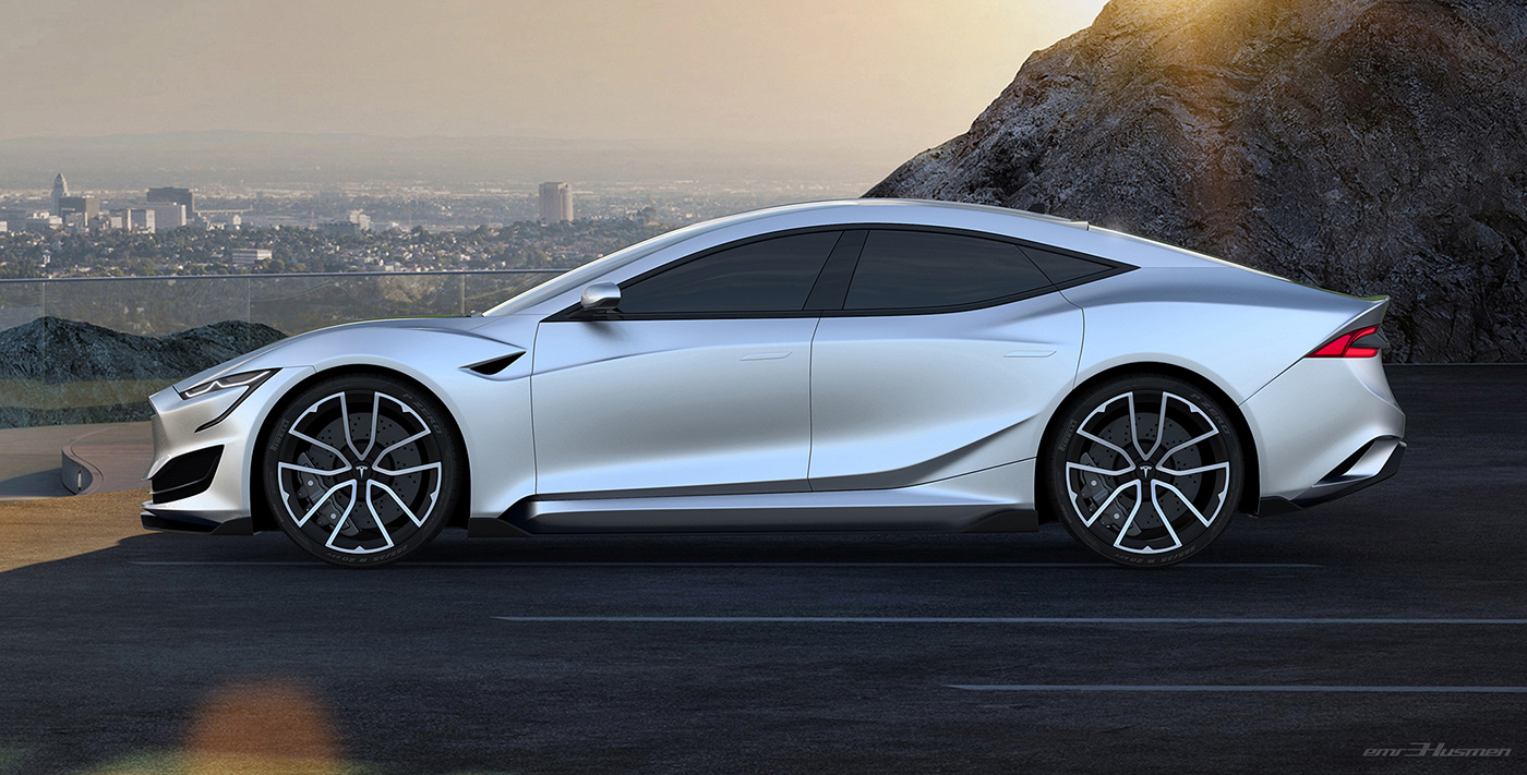 2021 Facelift Tesla Model S - fanúšikovský render (Zdroj: Electrek)