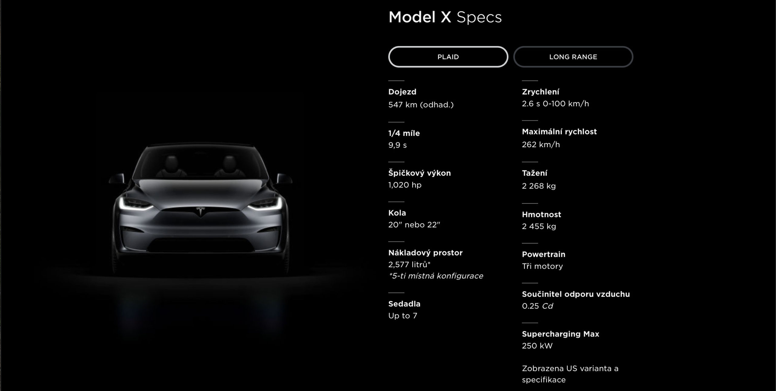 Faceliftovaná Tesla Model X - technické parametre (Foto: Tesla)