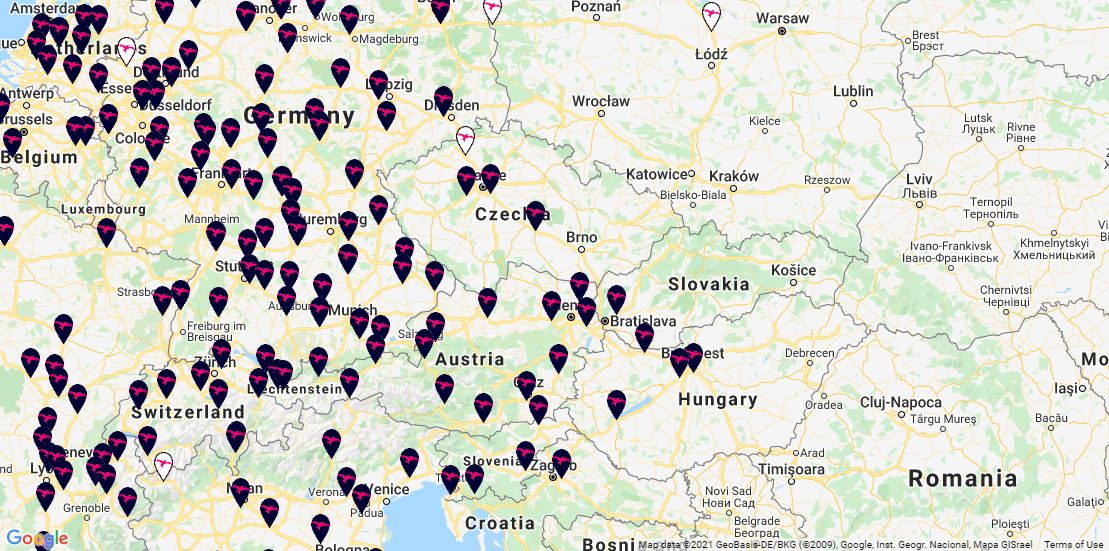 Nabíjacie stanice Ionity v stredná Európe a na Slovensku (Zdroj: Ionity.eu)