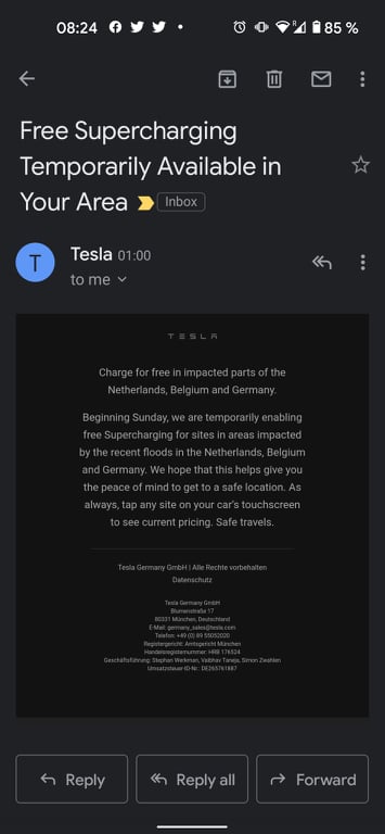 Tesla dočasné bezplatné nabíjanie (Foto: Tesla Owners Slovakia o.z.)