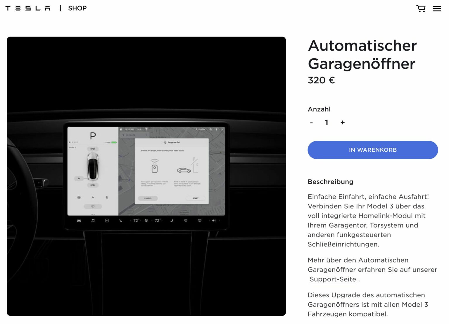 homelink tesla x