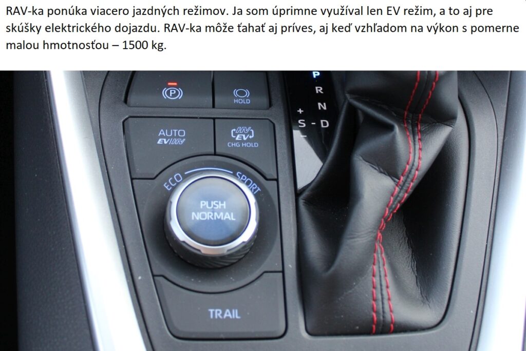 Toyota RAV4 PHEV jazdny rezim