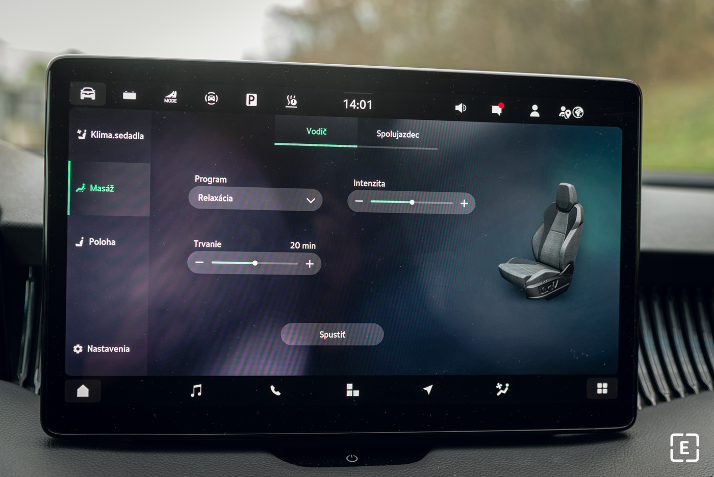 massage seats skoda superb 4 masazni sedacky