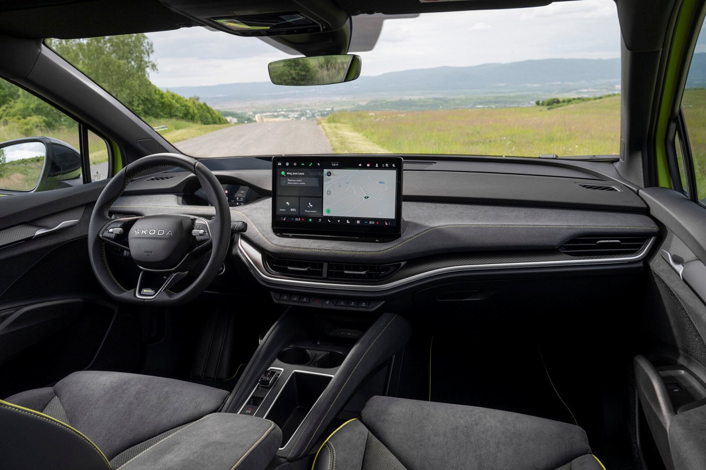 Interiér Škoda Elroq RS cockpit 2026