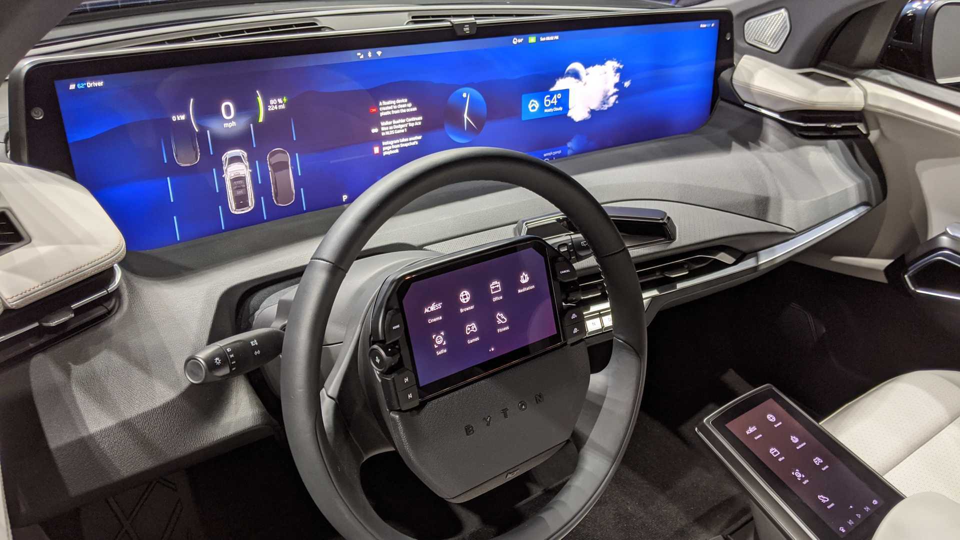 Interiér automobilu značky Byton