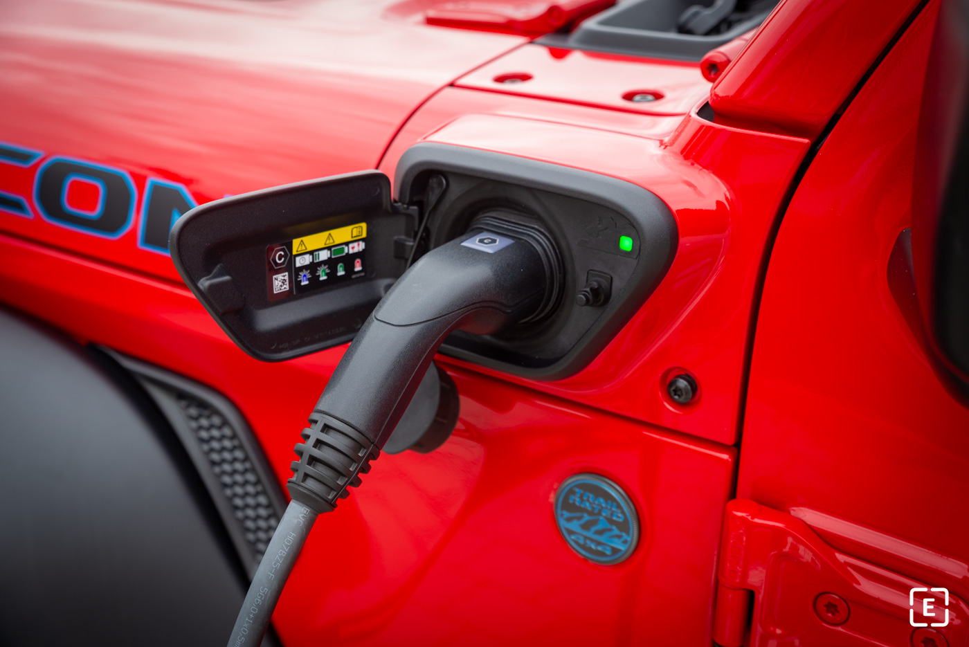 phev Jeep Wrangler 4xe charging port kw time cable type